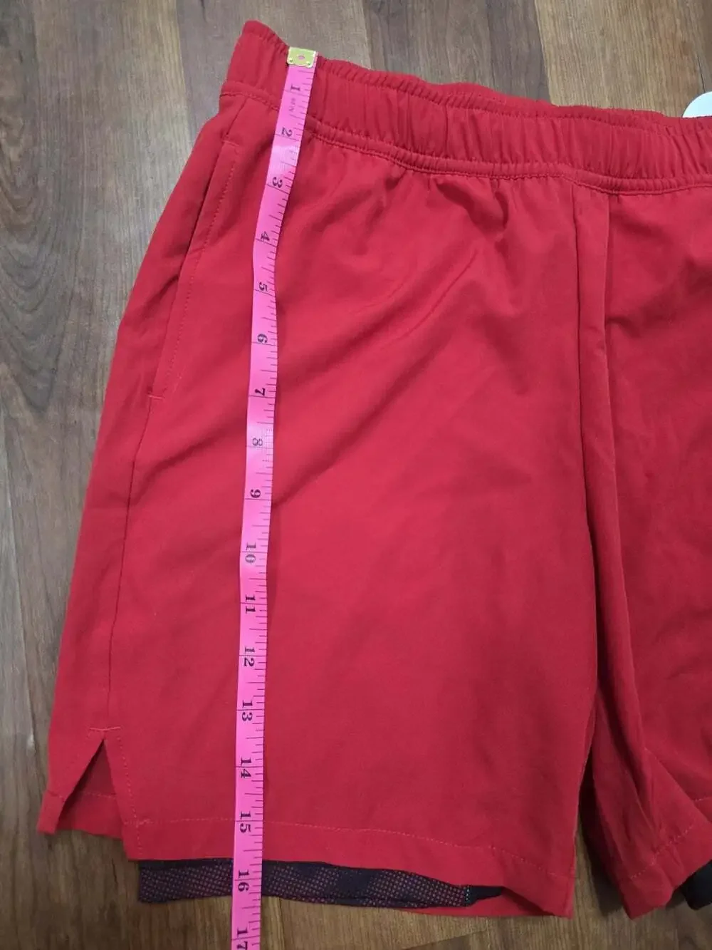 Set Of 2 Red BCG Youths Training Shorts Elastic Waist Drawstring Built-in Liner